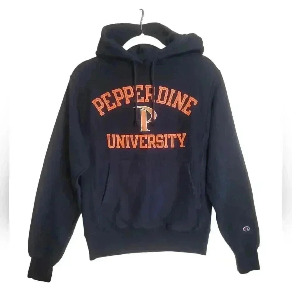 Pepperdine University by Champion blue orange pullover hoodie sz small u…